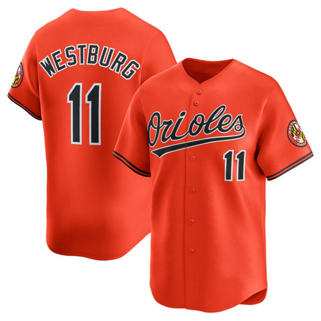 Baltimore Orioles #11 Jordan Westburg Orange MWATKINS 2025 2nd Alternate Limited Cool Base Stitched Jersey