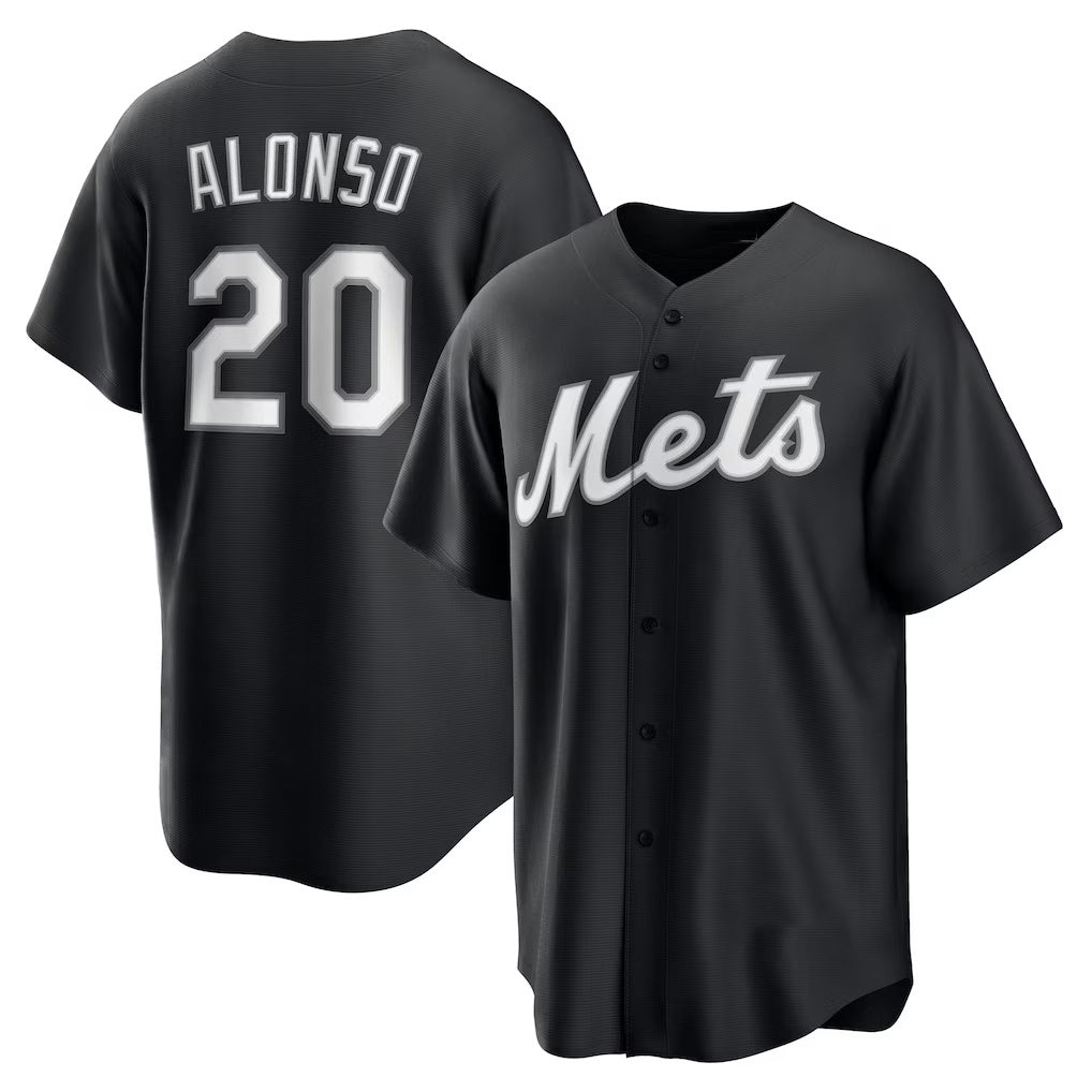 New York Mets #20 Pete Alonso Black MWATKINS Replica Player Jersey