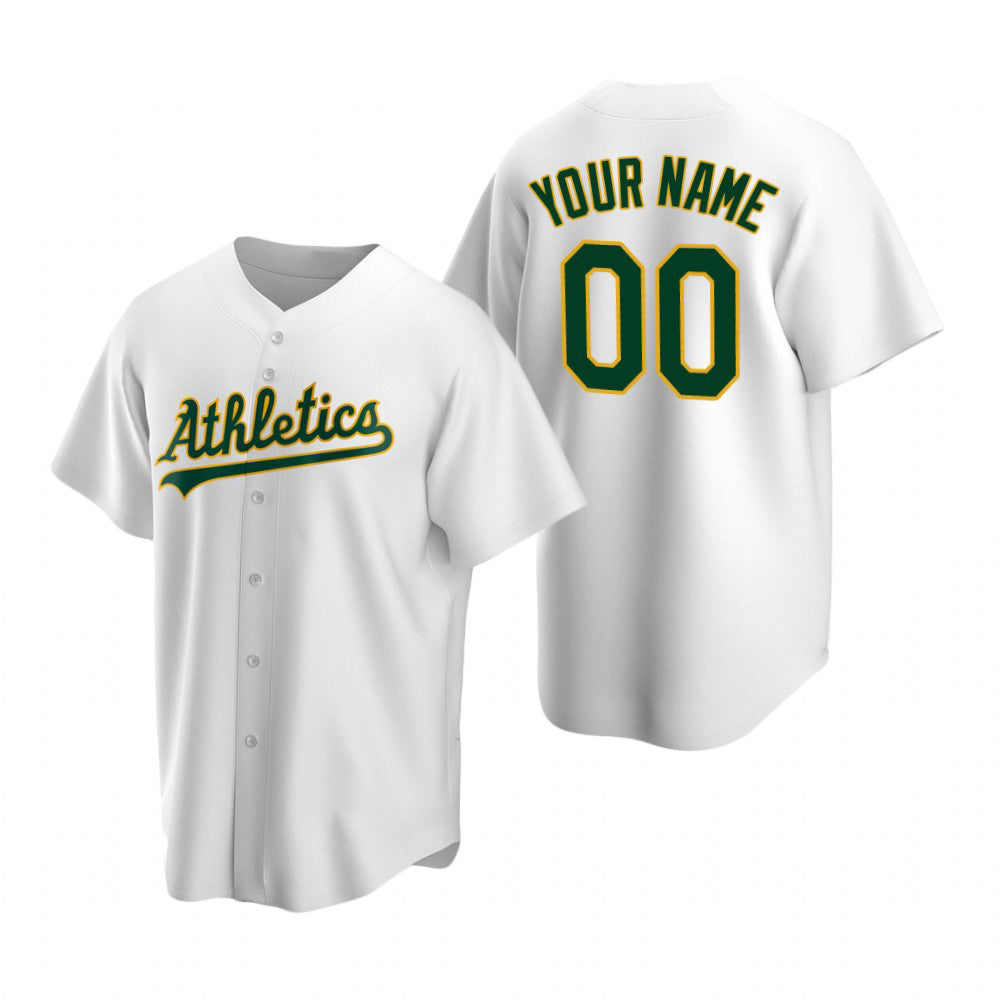 Custom Oakland Athletics White MWATKINS Stitched Cool Base Home Jersey