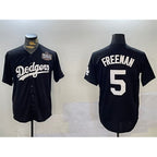 Los Angeles Dodgers #5 Freddie Freeman Black MWATKINS 2024 World Series Cool Base Stitched Jersey 2
