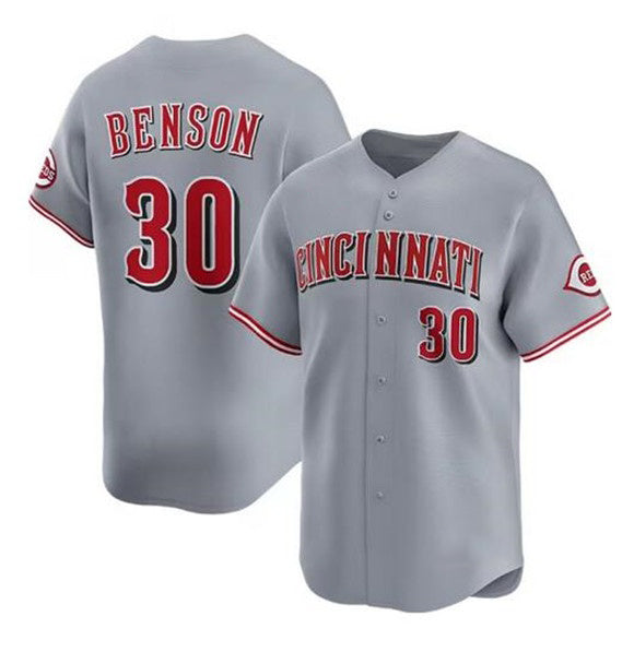 Cincinnati Reds #30 Will Benson Gray MWATKINS Road Limited Stitched Jersey