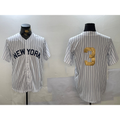 New York Yankees #3 Babe Ruth White MWATKINS Pinstripe Without Name Fashion Cool Base Jersey 2