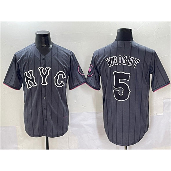 New York Mets #5 David Wright Navy MWATKINS City Connect Stitched Jersey