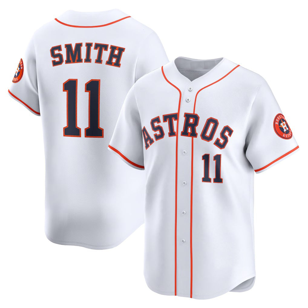 Houston Astros #11 Cam Smith White MWATKINS Home Limited Player Jersey