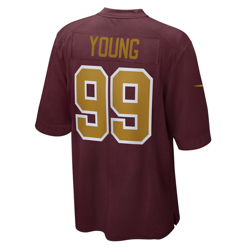 W.Football Team #99 Chase Young Burgundy MWATKINS Alternate Game Jersey