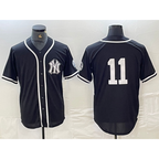 New York Yankees #11 Anthony Volpe No Name Black White MWATKINS Cool Base Stitched Jersey