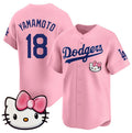 Los Angeles Dodgers #18 Yoshinobu Yamamoto Pink MWATKINS 2025 Hello Kitty Vapor Limited Stitched Jersey