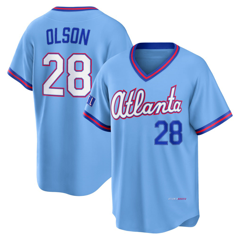 Atlanta Braves #28 Matt Olson Powder Blue MWATKINS 2026 City Connect Stadium Jersey