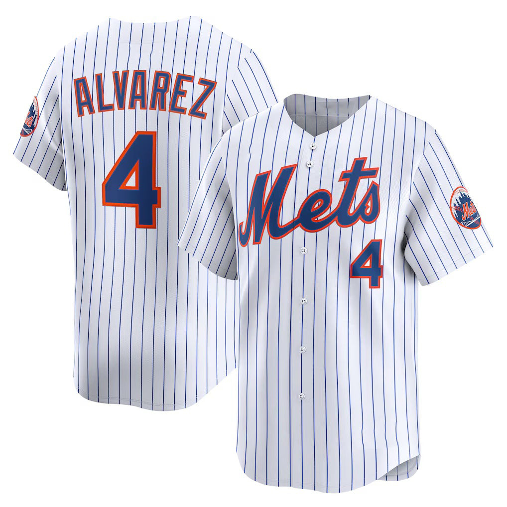 New York Mets #4 Francisco Alvarez White MWATKINS Home Limited Player Jersey