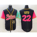 San Diego Padres #22 Juan Soto Number Black MWATKINS NEW 2023 City Connect Cool Base Stitched Jersey