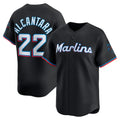 Miami Marlins #22 Sandy Alcantara Black MWATKINS Alternate Limited Player Jersey