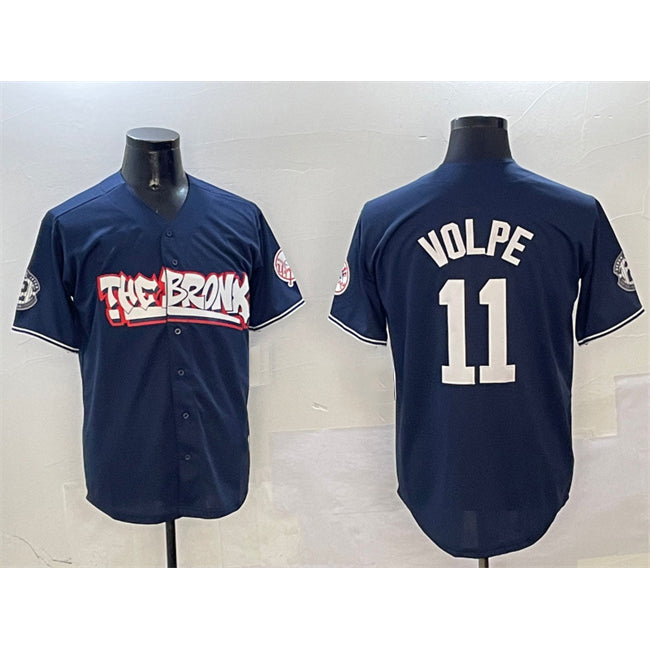 New York Yankees #11 Anthony Volpe Navy MWATKINS Bronx Graffiti Vapor Limited Stitched Jersey