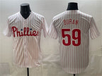 Philadelphia Phillies #59 Jhoan Dur¨¢n White MWATKINS Cool Base Stitched Jersey