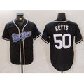 Los Angeles Dodgers #50 Mookie Betts Black White MWATKINS Cool Base Stitched Jersey