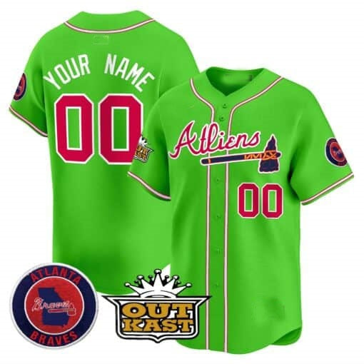 Custom Atlanta Braves Atliens Vapor Premier Limited Jersey ¨CGreen MWATKINS