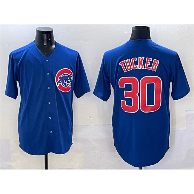 Chicago Cubs #30 Kyle Tucker Royal MWATKINS Cool Base Stitched Jersey