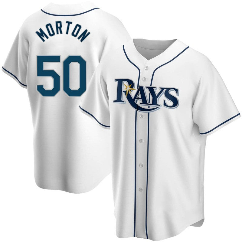 Tampa Bay Rays Replica #50 Charlie Morton White MWATKINS Home Jersey