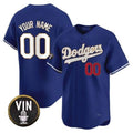 Custom Los Angeles Dodgers Vin Scully Patch Gold Trim Vapor Premier Limited Jersey ¨C Royal MWATKINS