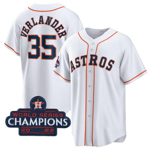 Houston Astros #35 Justin Verlander White MWATKINS 2022 World Series Champions Home Stitched Jersey