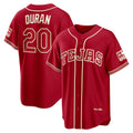 Texas Rangers #20 Ezequiel Duran Red MWATKINS 2026 City Connect Stadium Jersey