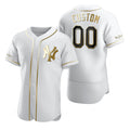 Custom New York Yankees White MWATKINS Stitched Flex Base Golden Edition Jersey