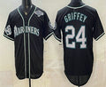 Seattle Mariners #24 Ken Griffey Jr 50th Black MWATKINS Out Style Vapor Premier Limited Jersey