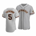 San Francisco Giants #5 Mike Yastrzemski Gray MWATKINS Flex Base Jersey