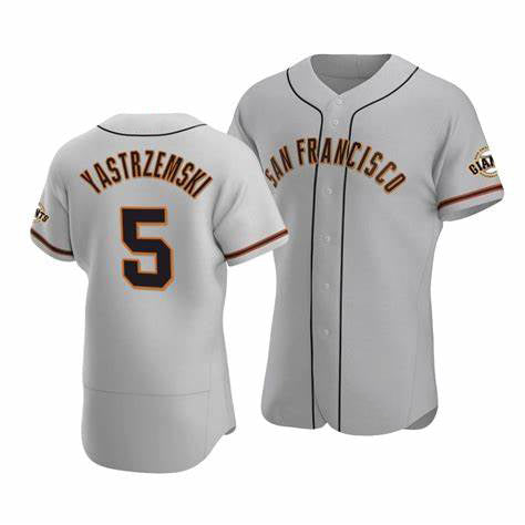 San Francisco Giants #5 Mike Yastrzemski Gray MWATKINS Flex Base Jersey