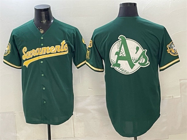 Oakland Athletics Team Big Logo 2026 Green MWATKINS Alternate Sacramento Celebrating 125 Years Vapor Limited Stitched Jerseys
