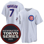 Chicago Cubs #7 Dansby Swanson White MWATKINS 2025 World Tour Tokyo Series Home Stitched Jersey