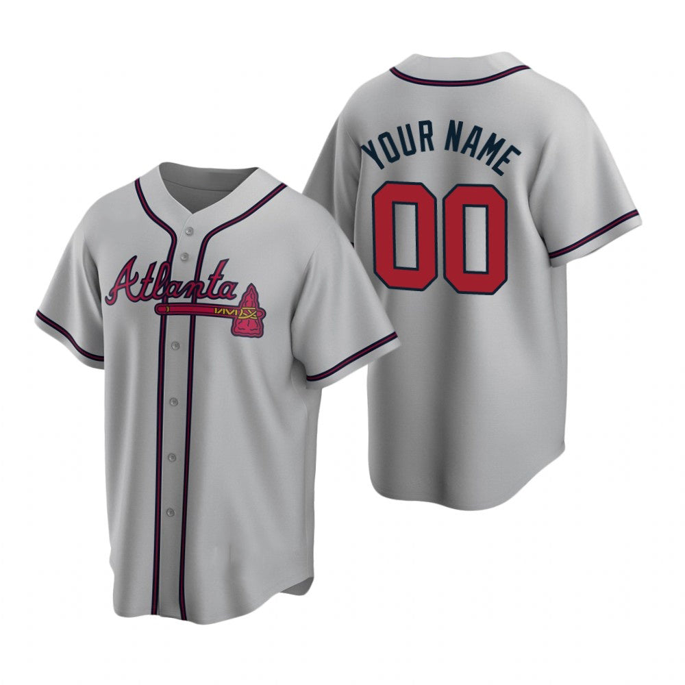 Custom Atlanta Braves Gray MWATKINS 2020 Stitched Cool Base Road Jersey