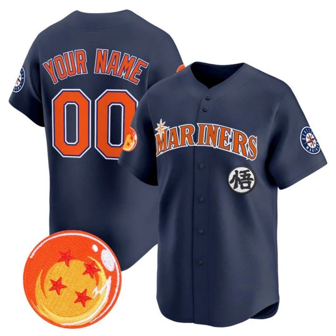 Custom Seattle Mariners x Dragon Ball Navy MWATKINS Vapor Premier Limited Jersey - All Stitched