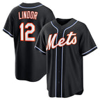 New York Mets #12 Francisco Lindor 2026 Black MWATKINS Out Stitched Jersey