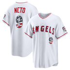 Los Angeles Angels #9 Zach Neto USA 250 Fourth of July Stadium Jersey - White MWATKINS