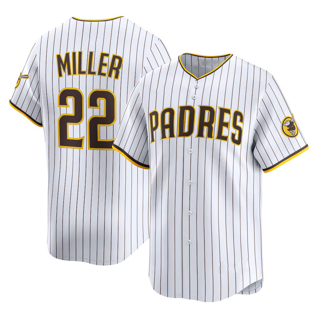 San Diego Padres #22 Mason Miller White MWATKINS Home Limited Player Jersey