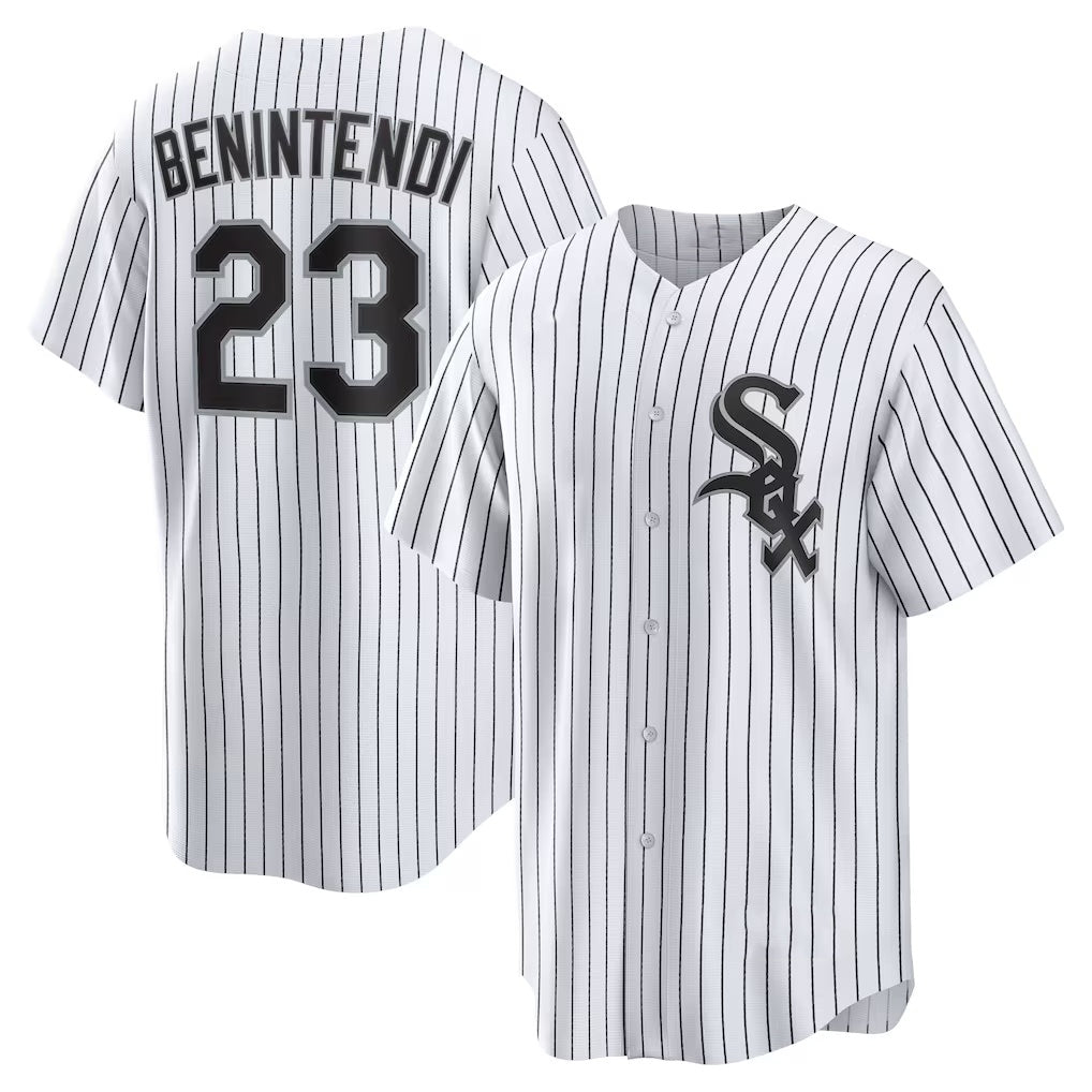 Chicago White Sox #23 Andrew Benintendi White-Black MWATKINS Home Official Player Jersey