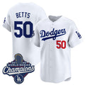 Los Angeles Dodgers #50 Mookie Betts White MWATKINS 2025 Champions Stitched Jersey