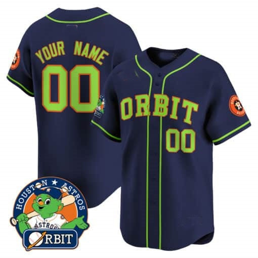 Custom Houston Astros Orbit Patch Vapor Premier Limited Jersey ¨CNavy 2 MWATKINS