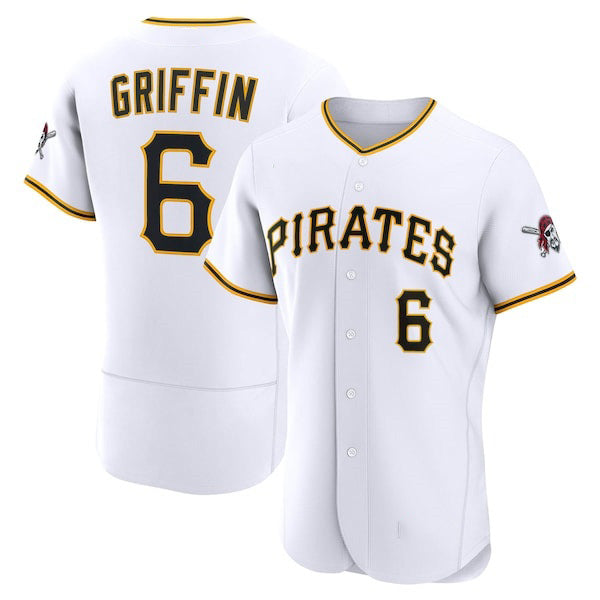 Pittsburgh Pirates #6 Konnor Griffin White MWATKINS Home Authentic Jersey