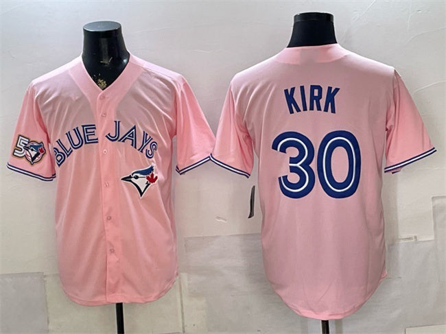 Toronto Blue Jays #30 Alejandro Kirk Pink MWATKINS 50 Seasons Patch Stitched Jersey