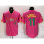 San Diego Padres #11 Yu Darvish Pink MWATKINS Player Number Fashion Jersey