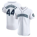 Seattle Mariners #44 Julio Rodr¨ªguez White MWATKINS Home Elite Jersey
