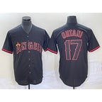 Los Angeles Angels #17 Shohei Ohtani Lights Out Black MWATKINS Fashion Cool base Jersey