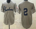 New York Yankees #2 Derek Jeter Grey MWATKINS Without Name Limited Jersey