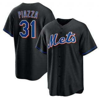 New York Mets #31 Mike Piazza Black MWATKINS 2022 Cool Base Stitched Jersey