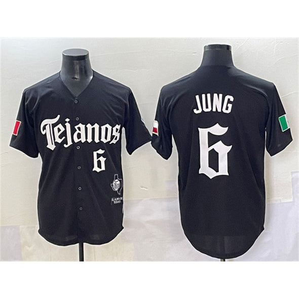 Texas Rangers #6 Josh Jung Black MWATKINS Mexico 2025 Vapor Premier Limited Stitched Jersey