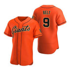 San Francisco Giants #9 Brandon Belt Orange MWATKINS Alternate Jersey