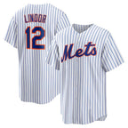 New York Mets #12 Francisco Lindor White MWATKINS Home Replica Player Jersey