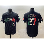 Houston Astros #27 Jose Altuve Black MWATKINS Mexico With World Serise Champions Patch Cool Base Stitched Jersey 2