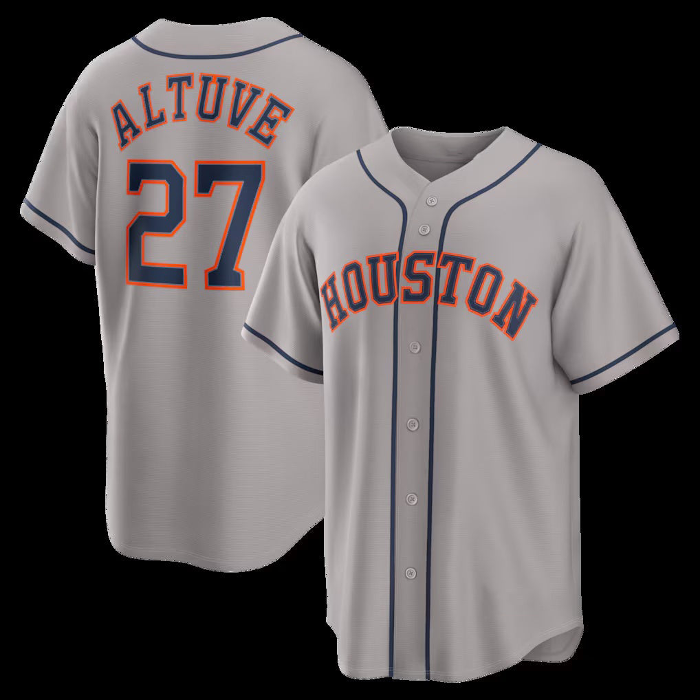 Houston Astros #27 Jose Altuve Gray MWATKINS Road Replica Jersey